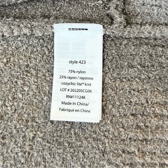 Barefoot Dreams CozyChic Lite Women’s Circle Cardi Sweater Dove Gray Size L - Picture 9 of 16